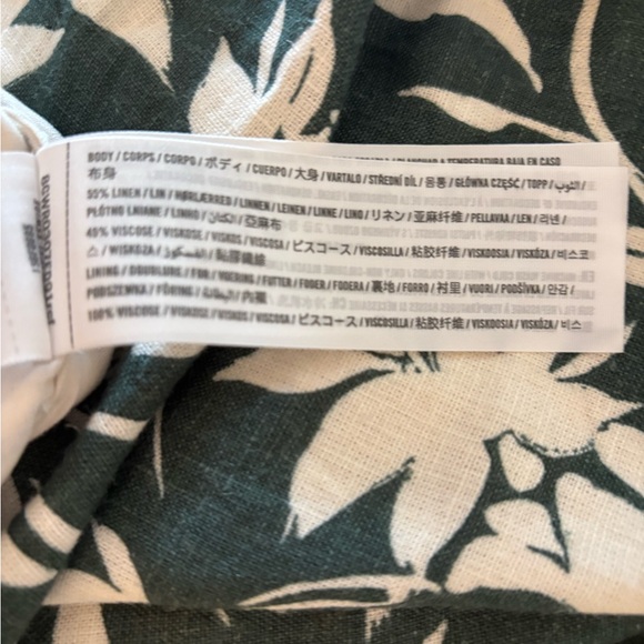 Abercrombie Linen Blend High Rise Wide Leg Pants Green White Floral Small NWT - Picture 6 of 6